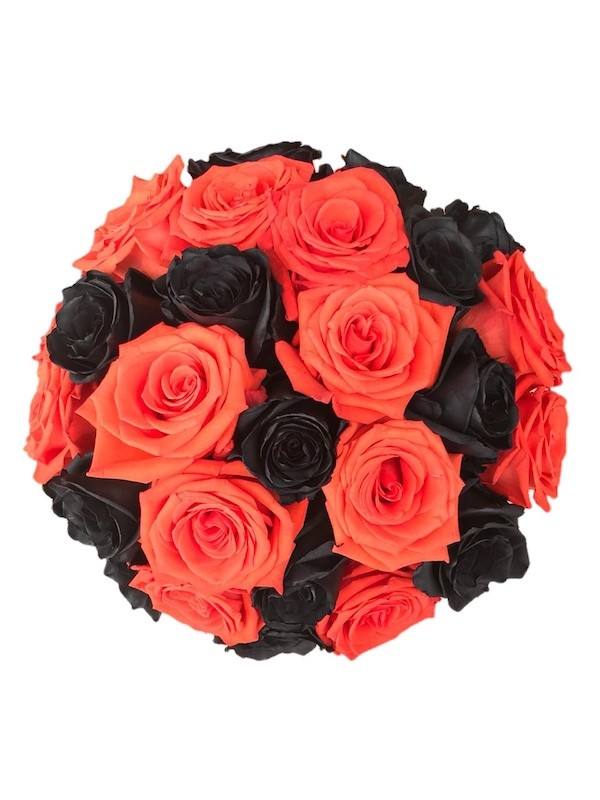 Wholesale Orange And Black Halloween Tinted Roses For Parties Online Flower Explosion