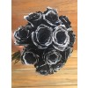bouquet black roses with glitter