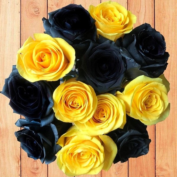 Black and Yellow Rose Bouquet