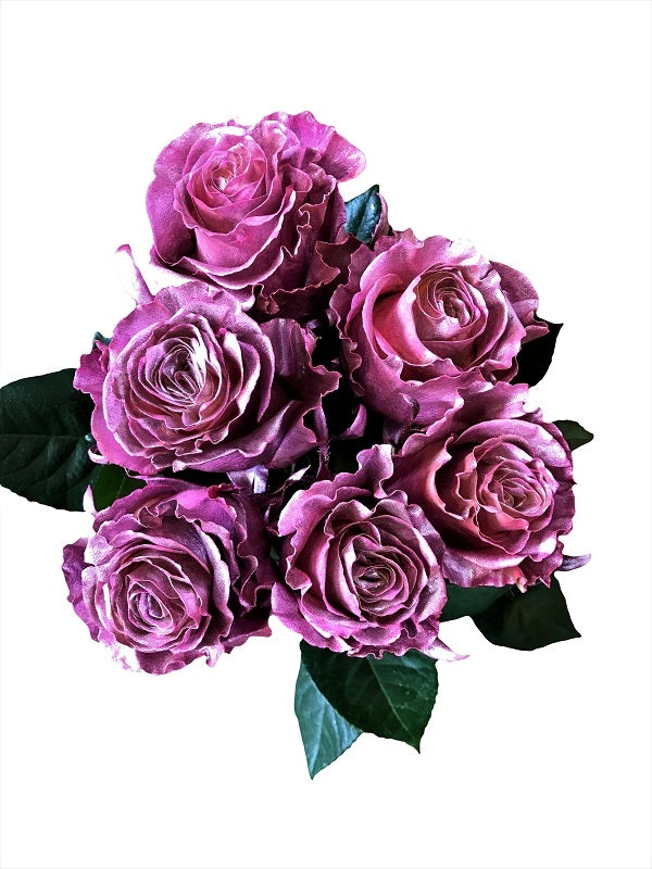 pink metallic roses