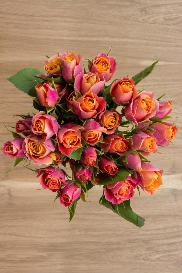 Orange & Peach Spray Roses - Flower Explosion