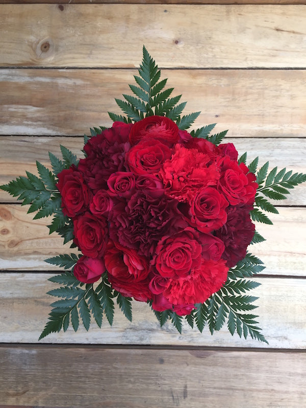 Tango - Red Roses Carnations Ranunculus Mixed Bouquet